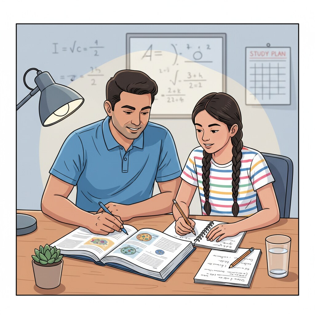 dad teaching daughter math uni application amc math
