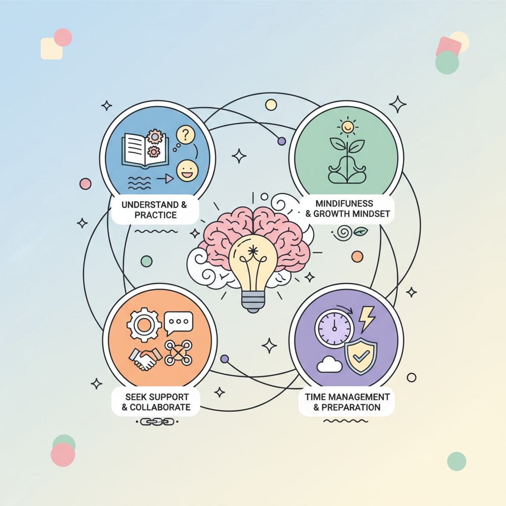A parent and child happily working on a math game or puzzle together in a bright, inviting home setting, illustrating positive strategies for dealing with math anxiety.