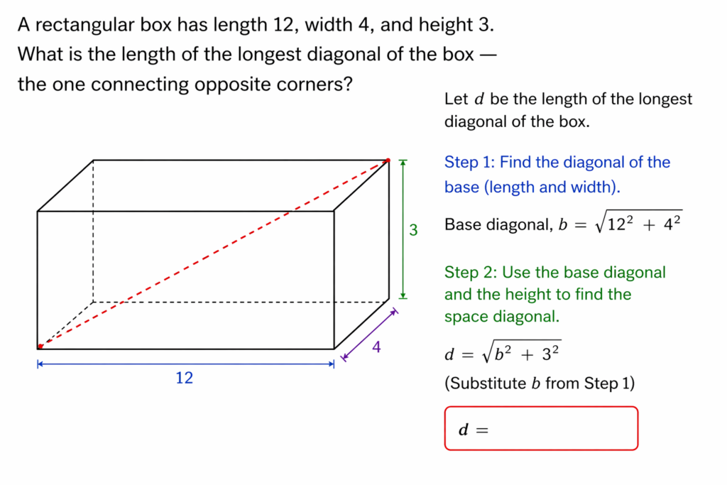 pythagorean theorem worksheet problem question box