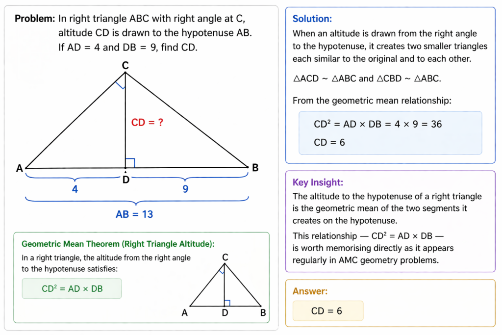 similar triangles worksheet example hypotenuse 