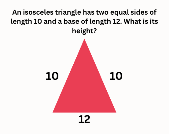 isosceles triangle math question pythagorean theorem worksheet 