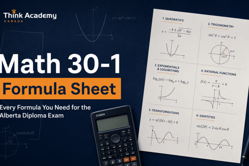 Math 30-1 Formula Sheet: Every Formula You Need for the Alberta Diploma Exam